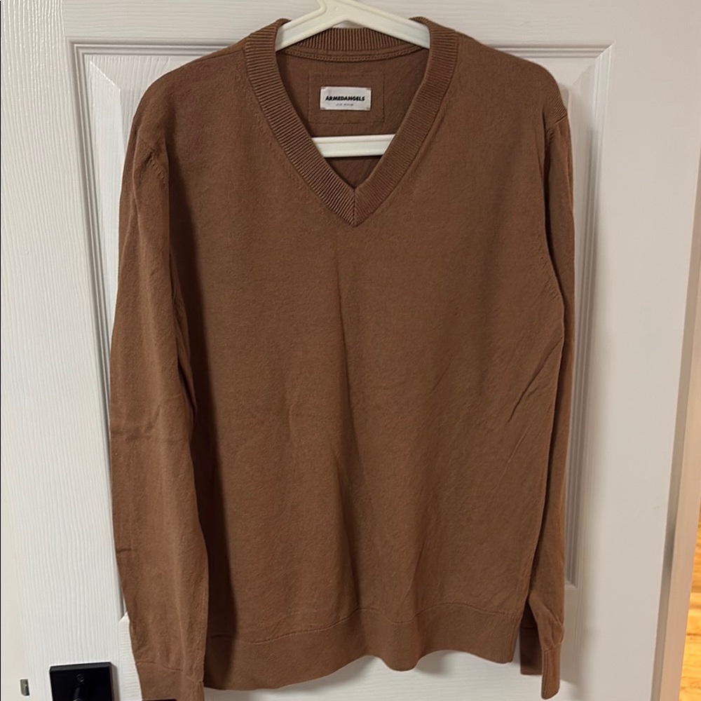 Armed Angels Wool Blend Men's Brown V-Neck Sweater